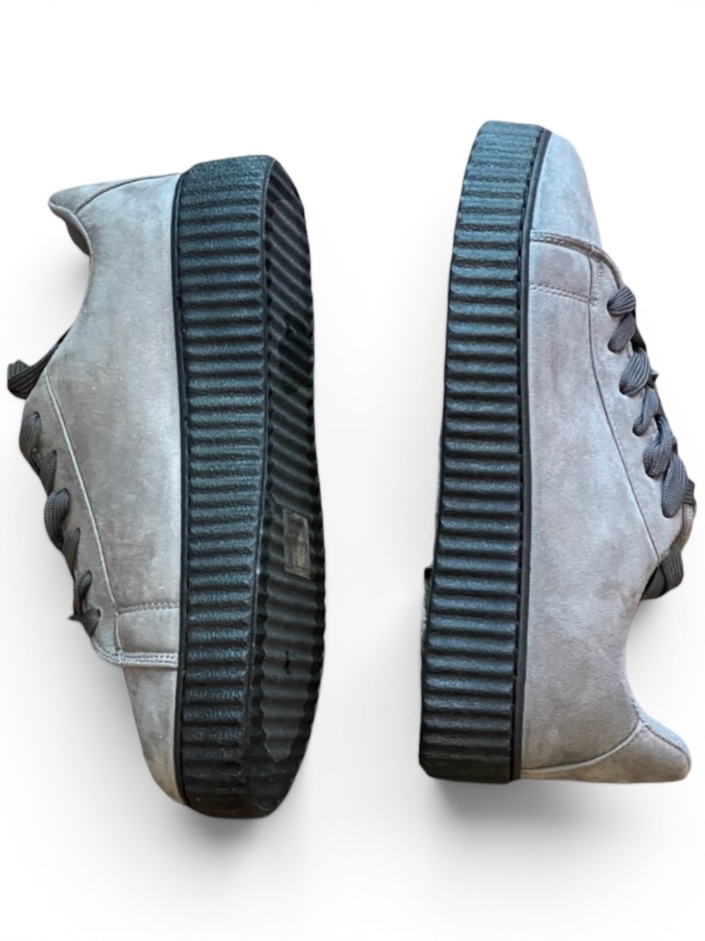 ‼️$7‼️🆕 H2K Hannah Suede Platform Sneakers Grey NIB